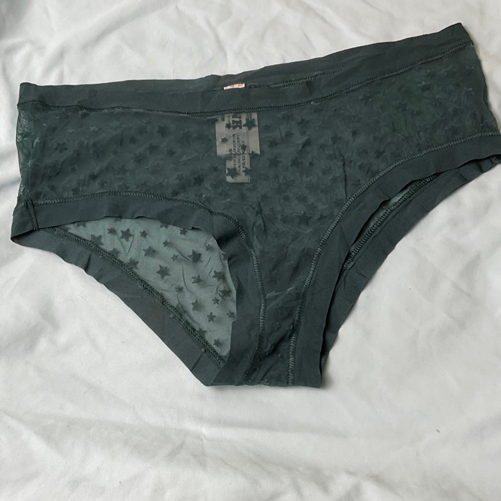 PINK Victoria's Secret Forest Green Star Panties